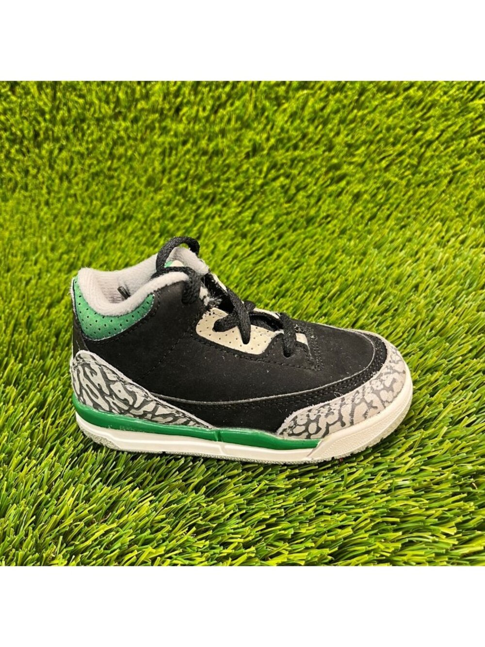 Nike Air Jordan 3 Retro Toddler Size 7C‎ Black Running Basketball Shoes Sneakers
